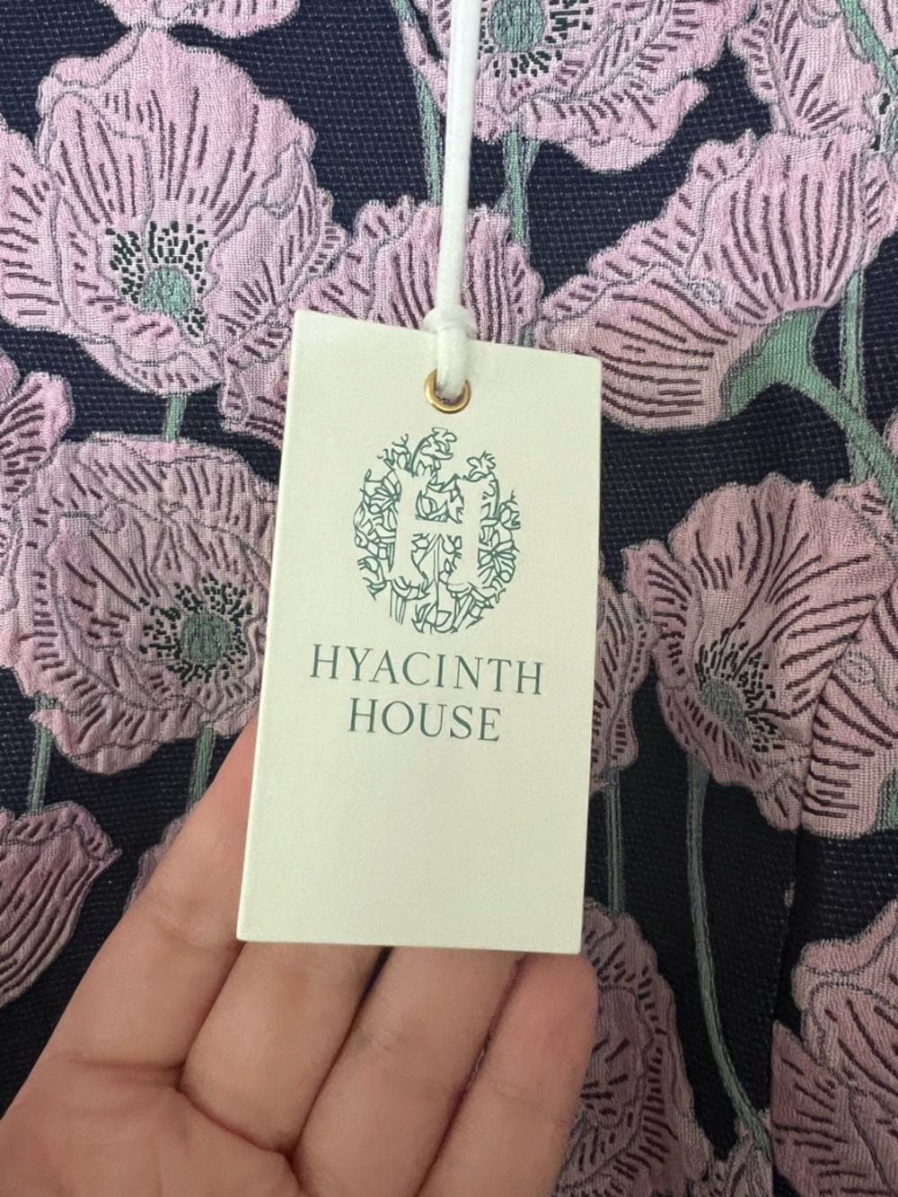 Tuckernuck HYACINTH HOUSE
Pink & Navy Floral Jacquard Minetta Mini Dress - Picture 4 of 16